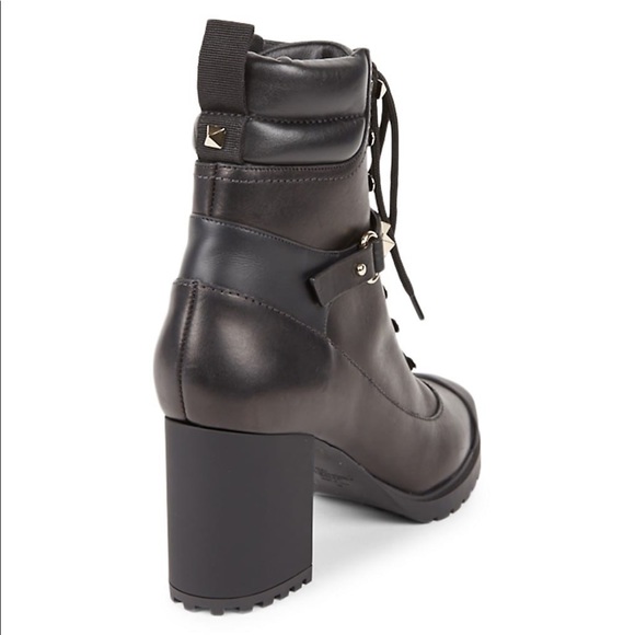 Valentino Black Leather Lace-Up Combat Boots - Picture 3 of 13